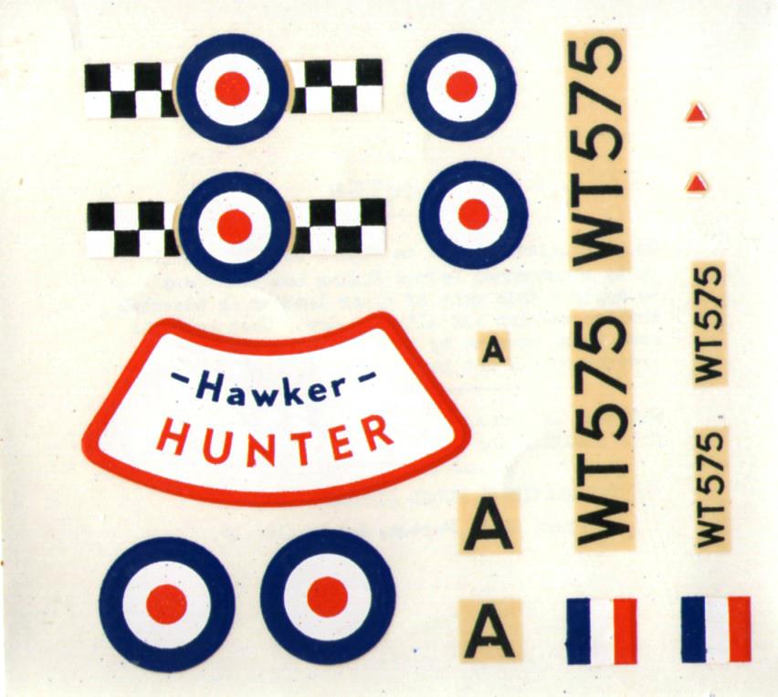 FROG 320.P Hawker Hunter decals sheet